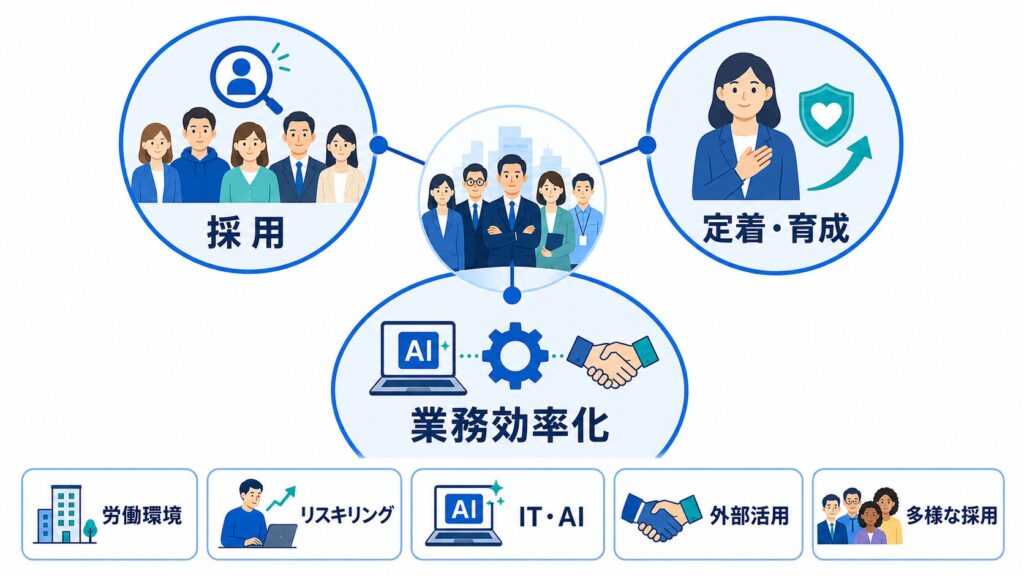 人手不足の解消に向けた対策
