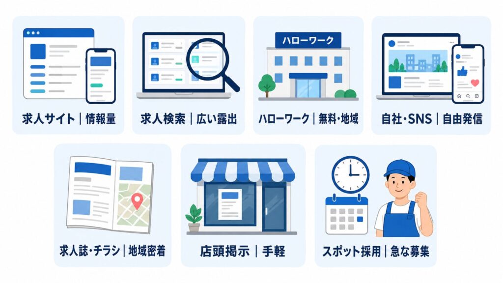 アルバイト・人材募集の主な方法
