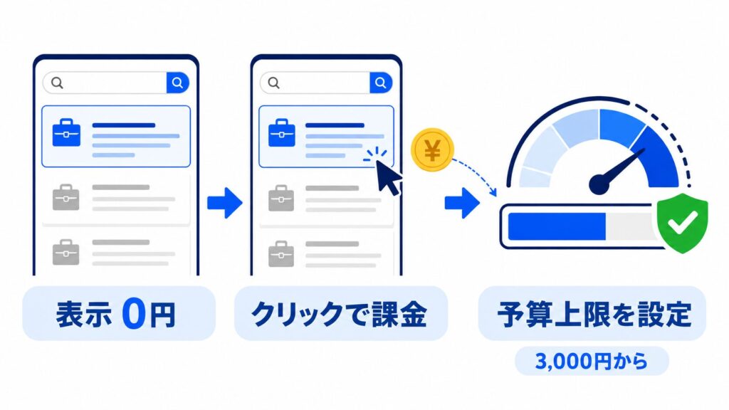 掲載料金はクリックされた分だけ発生する仕組み